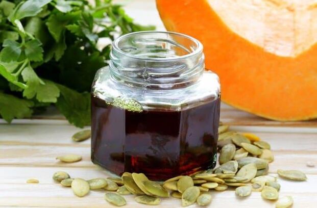 Pumpkin seeds with castor oil for worms